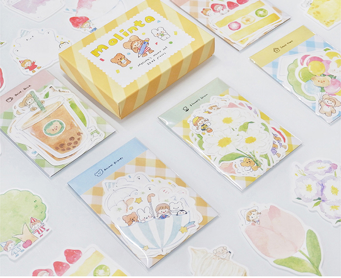 型抜きメモ（全5種類） セット販売あり　便箋 ポストカード　molinta　