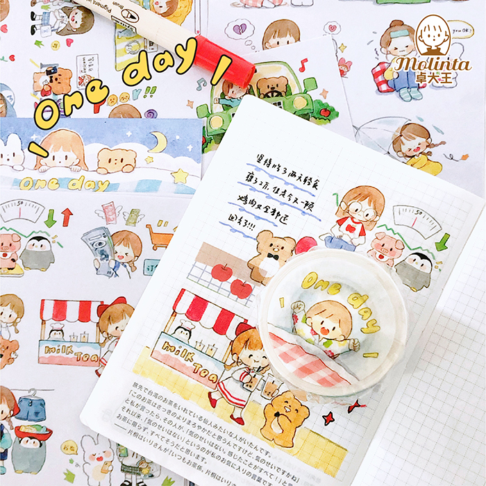 One day　マスキングテープ　シール molinta　
