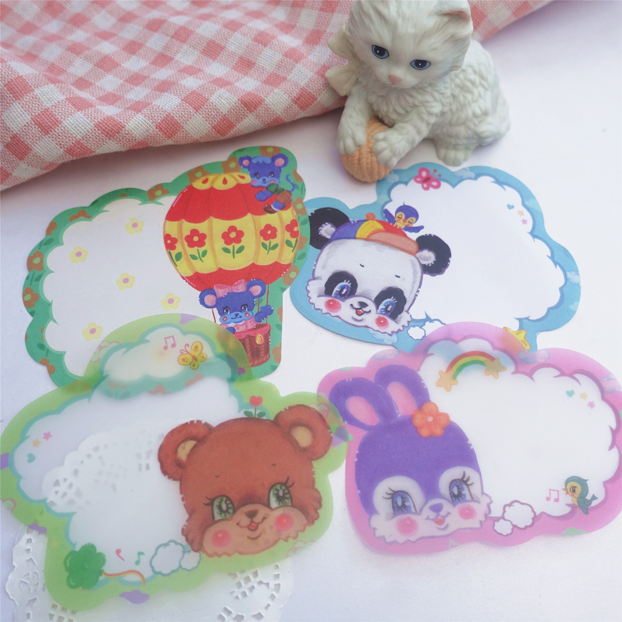 型抜きメモ　メモ帳　ウサギ柄など全4種類　animal　パンダ　くま two