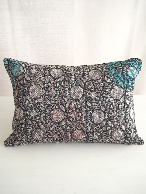 【フランス直輸入】オンフィル ダンディエンヌ En fil d'Indienne クッションカバー Vintage Kantha ヴィンテージカンタ（W50xH35cm・カバーのみ）Type.B