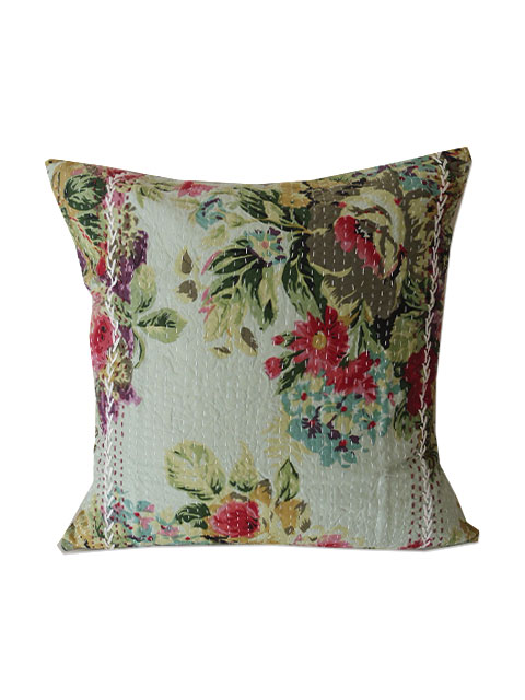 【フランス直輸入】『訳あり商品5%OFF』オンフィル ダンディエンヌ En fil d'Indienne クッションカバー Bouquet（W45xH45cm・カバーのみ）Type.D