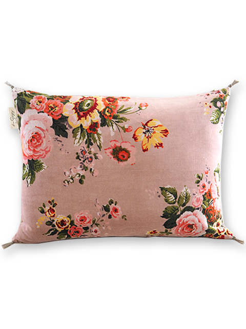 『SALE・セール60%OFF』【フランス直輸入】インディアンソング Indian Song・花柄 ベロア ピロークッションカバー/Bangalore・Orchidee オルキデ（W55xH40cm）Type.A