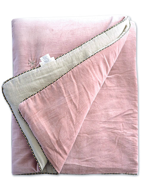 【フランス直輸入】インディアンソング Indian Song ベロア キルト マルチカバー/Namaste・Rose Poudre(W180xH240cm）Type.B