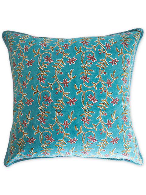 Jamini ジャミニ クッションカバー Cushion-cover・ANAMIKA TURQUOISE（W60xH60cm/Type.A）（カバーのみ）