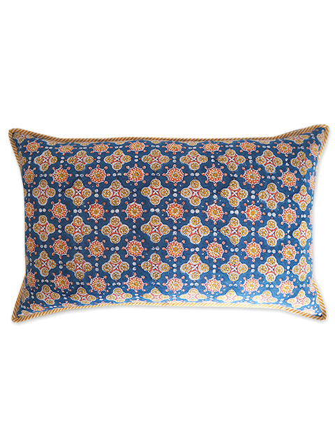 【フランス直輸入】Jamini ジャミニ クッションカバー Cushion-cover・ANTARA BLUE（W65xH40cm/Type.A）（カバーのみ）