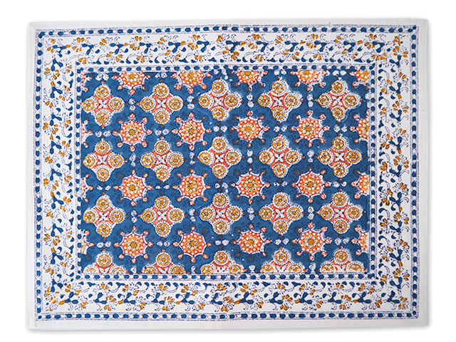 【フランス直輸入】Jamini ジャミニ テーブルマット Table Mat・ANTARA Blue（W45xH35cm）