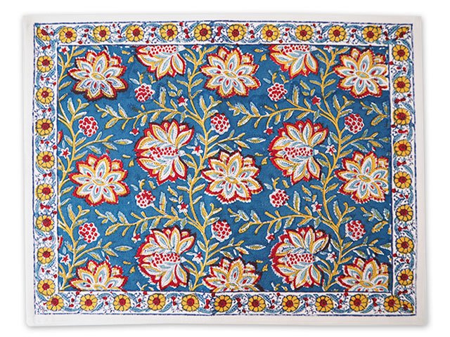 【フランス直輸入】Jamini ジャミニ テーブルマット Table Mat・LOUISE Blue（W45xH35cm）