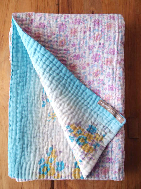 【イギリス直輸入】Jeanette Farrier  Baby Vintage Kantha ジャネット ファリア・ベビーブランケット ヴィンテージ カンタ キルト・02