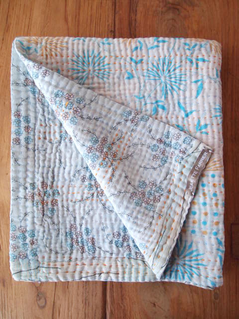 【イギリス直輸入】Jeanette Farrier  Baby Vintage Kantha ジャネット ファリア・ベビーブランケット ヴィンテージ カンタ キルト・09