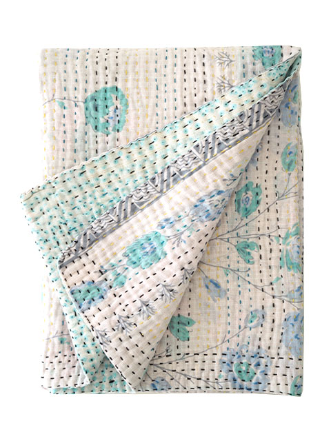 【イギリス直輸入】ジャネット ファリア ヴィンテージカンタ ラリーキルト ベビーブランケット Jeanette Farrier Vintage Kantha Baby Blanket・Type.I