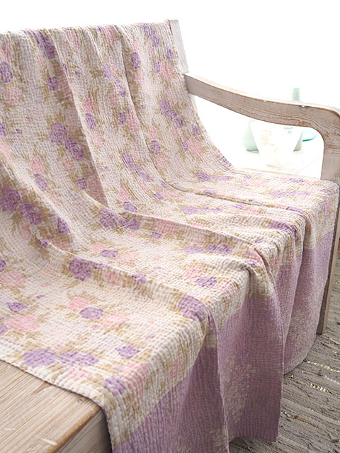 【イギリス直輸入】ジャネット ファリア ヴィンテージカンタ ラリーキルト シングルスロー Jeanette Farrier Vintage Kantha Single Throw・Type.A