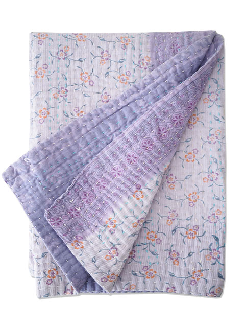 【イギリス直輸入】ジャネット ファリア ヴィンテージカンタ ラリーキルト ベビーブランケット Jeanette Farrier Vintage Kantha Baby Blanket・Type.12