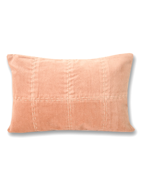 【フランス直輸入】オンフィル ダンディエンヌ en fil d'Indienne ピロークッションカバー BOHO Rose Poudre（W45xH30cm/カバーのみ）