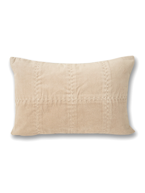 【フランス直輸入】オンフィル ダンディエンヌ en fil d'Indienne ピロークッションカバー BOHO Sable（W45xH30cm/カバーのみ）