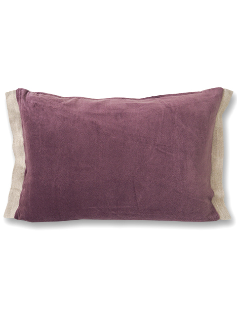 【フランス直輸入】オンフィル ダンディエンヌ en fil d'Indienne ピロークッションカバー Medicis Violette（W50xH35cm）（カバーのみ）