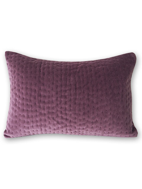 【フランス直輸入】オンフィル ダンディエンヌ en fil d'Indienne ピロークッションカバー Vague Violette（W45xH30cm・カバーのみ）Type.B