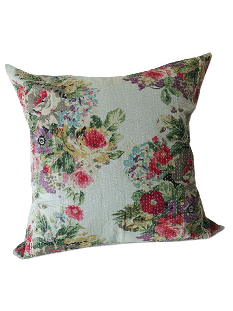 【フランス直輸入】『訳あり商品5%OFF』オンフィル ダンディエンヌ En fil d'Indienne ラージクッションカバー Bouquet（W65xH65cm・カバーのみ）Type.A