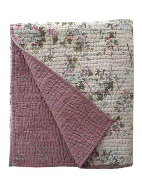 【フランス直輸入】オンフィル ダンディエンヌ En fil d'Indienne キルト マルチカバー Cherry （W160xH160cm）