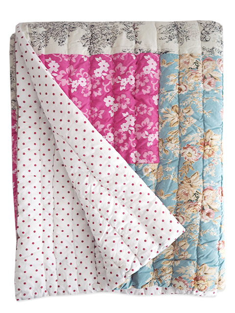 【フランス直輸入】オンフィル ダンディエンヌ En fil d'Indienne キルト　マルチカバー JAIPUR Ecru（W180xH250cm）Type.B