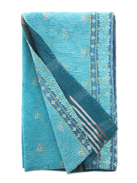 【フランス直輸入】オンフィル ダンディエンヌ ヴィンテージカンタ ラリーキルト シングルスロー en fil d'Indienne Vintage Kantha Single Throw・Type.E