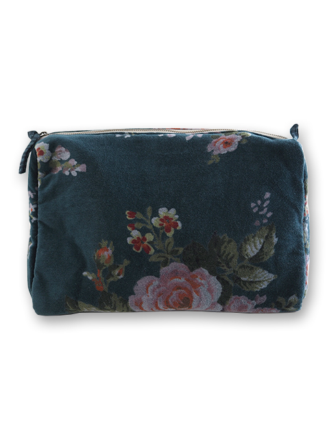 『SALE・セール60%OFF』【フランス直輸入】インディアンソング Indian Song・花柄 ベロア ポーチ・L/Bangalore・Canard（W30.5xH20xマチ11cm）Type.B