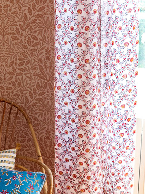 【フランス直輸入】Jamini ジャミニ カーテン Curtain・ANIMA Offwhite（W110xH250cm）（1枚）