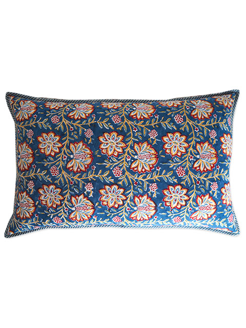 Jamini ジャミニ クッションカバー Cushion-cover・LOUISE BLUE（W65xH40cm）（カバーのみ）