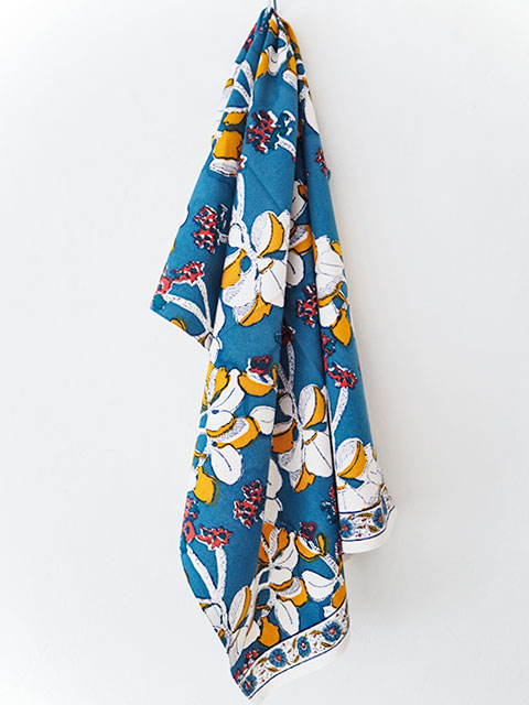 【フランス直輸入】Jamini ジャミニ キッチンタオル Kitchen Towel・IRIS Jean（W50xH70cm）