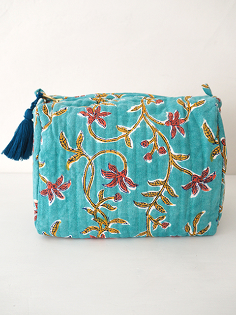 Jamini ジャミニ ミディアムポーチ Medium Pouch・ANAMIKA Turquoise（W20xH15xマチ11cm）