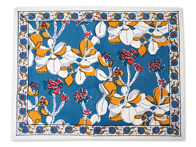 【フランス直輸入】Jamini ジャミニ テーブルマット Table Mat・IRIS Jean（W45xH35cm）