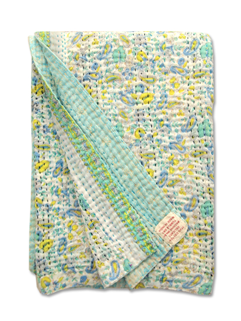 【イギリス直輸入】Jeanette Farrier  Baby Vintage Kantha ジャネット ファリア・ベビーブランケット ヴィンテージ カンタ キルト・003