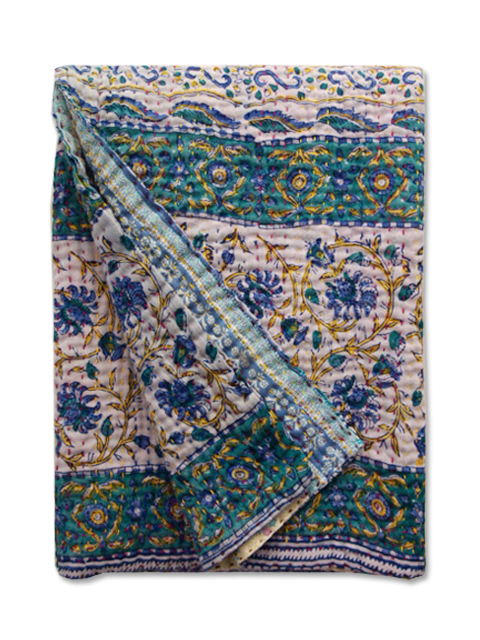 【イギリス直輸入】Jeanette Farrier  Baby Vintage Kantha ジャネット ファリア・ベビーブランケット ヴィンテージ カンタ キルト・009
