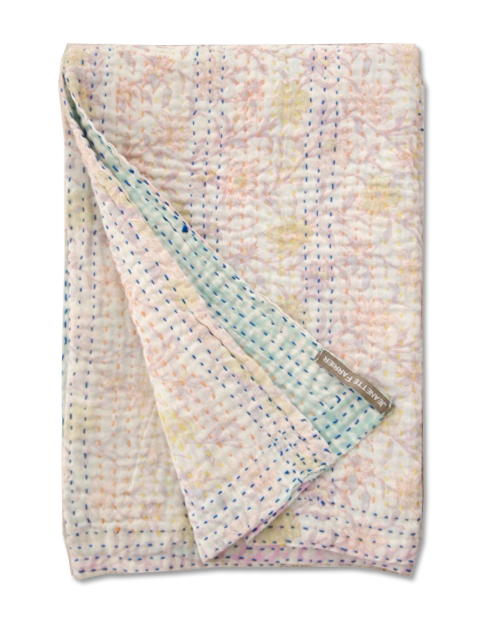 【イギリス直輸入】Jeanette Farrier  Baby Vintage Kantha ジャネット ファリア・ベビーブランケット ヴィンテージ カンタ キルト・010