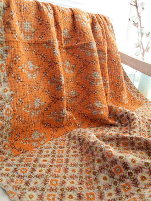 【イギリス直輸入】ジャネットファリア Jeanette Farrier  Single Vintage Kantha ジャネット ファリア・シングル ヴィンテージ カンタ キルト・11