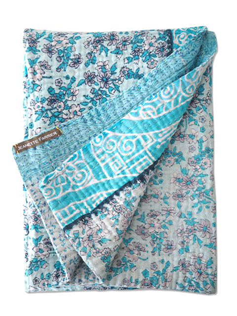 【イギリス直輸入】ジャネット ファリア ヴィンテージカンタ ラリーキルト ベビーブランケット Jeanette Farrier Vintage Kantha Baby Blanket・Type.02