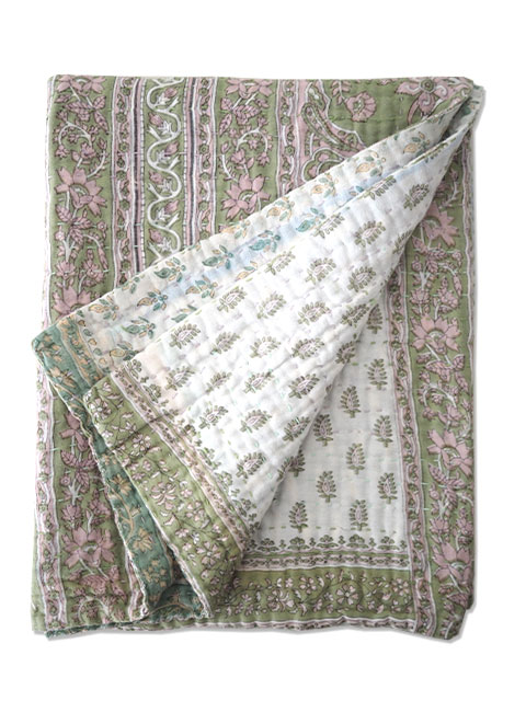 【イギリス直輸入】ジャネット ファリア ヴィンテージカンタ ラリーキルト ベビーブランケット Jeanette Farrier Vintage Kantha Baby Blanket・Type.06