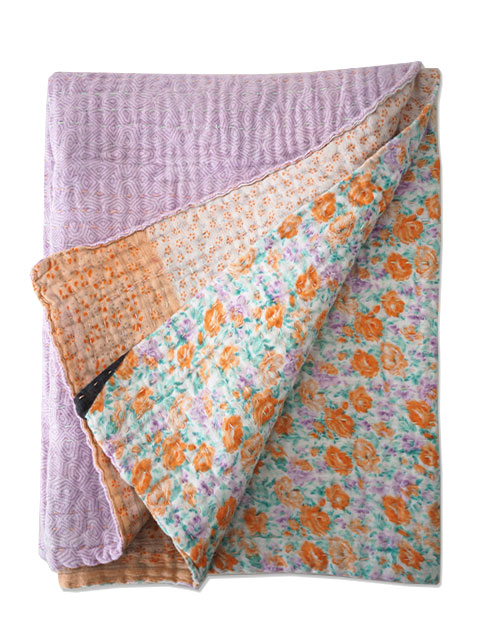 ジャネット ファリア ヴィンテージカンタ ラリーキルト ベビーブランケット Jeanette Farrier Vintage Kantha Baby Blanket・Type.09