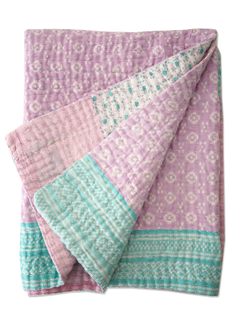 【イギリス直輸入】ジャネット ファリア ヴィンテージカンタ ラリーキルト ベビーブランケット Jeanette Farrier Vintage Kantha Baby Blanket・Type.11