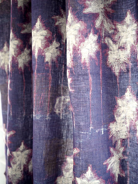 【フランス直輸入】メゾン レヴィ Maison Levy リネンカーテン マルチクロス　Curtain Linen・INDIGO（W143xH200cm・1枚）