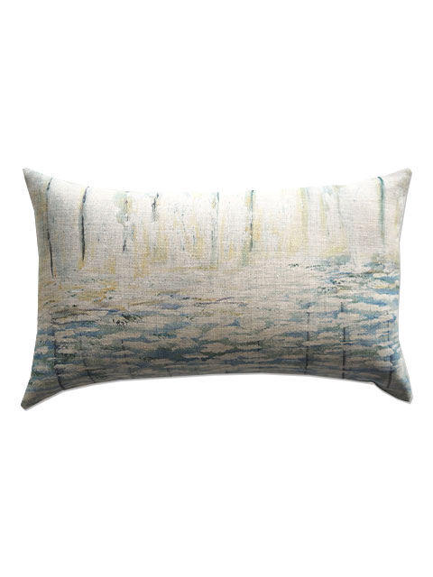 【フランス直輸入】メゾン レヴィ Maison Levy リネンクッションカバー Cushion Cover Linen・AGUA（W50xH30cm・カバーのみ）