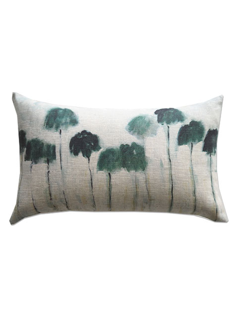 【フランス直輸入】メゾン レヴィ Maison Levy リネンクッションカバー Cushion Cover Linen・REFLEJOS PALMIERS（W50xH30cm・カバーのみ）