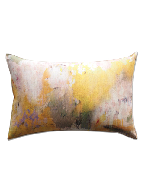 【フランス直輸入】メゾン レヴィ Maison Levy リネンクッションカバー Cushion Cover Linen・JAUNE（W60xH40cm・カバーのみ）Type.B