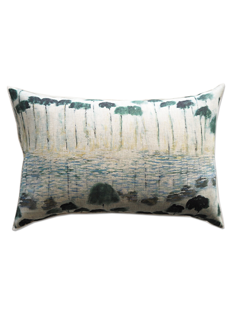 メゾン レヴィ Maison Levy リネンクッションカバー Cushion Cover Linen・REFLEJOS AGUA（W60xH40cm・カバーのみ）Type.A