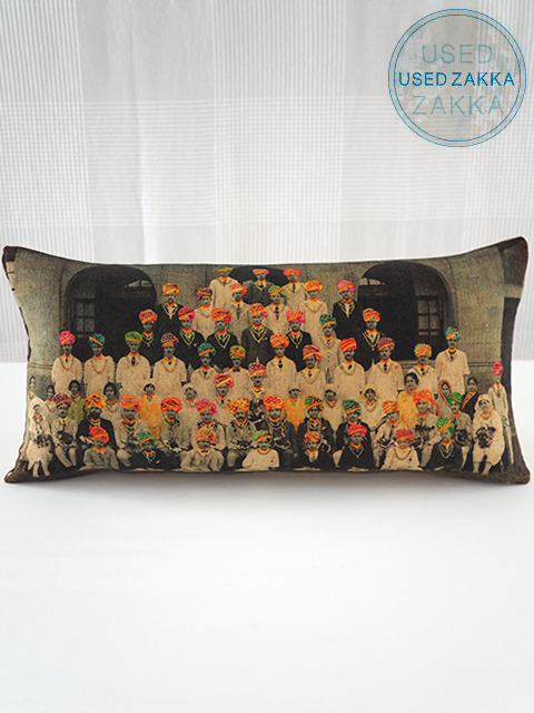 『USED ZAKKA』コンランショップ ピロークッションカバー・Conran Shop Pillow Cushion cover/INDIANS（W60xH30cm）