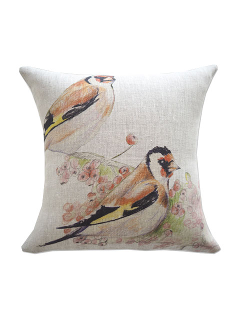 【フランス直輸入】メゾン レヴィ Maison Levy リネンクッションカバー Cushion Cover Linen・ROMEO ET JULIET（W34xH34cm・カバーのみ）