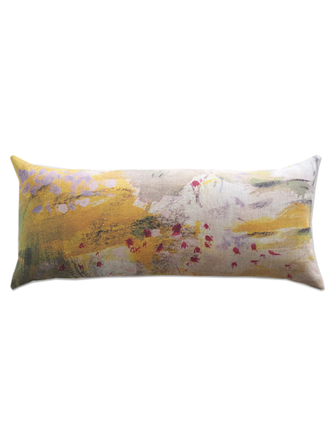 【フランス直輸入】メゾン レヴィ Maison Levy リネンクッションカバー Cushion Cover Linen・JAUNE（W70xH32cm・カバーのみ）