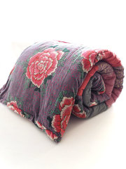 Bagaille バガイユ Quilt Multi Cover Patchwork キルト マルチカバー パッチワーク・ ピオニー　グレー（Peony Gray/86x208cm）