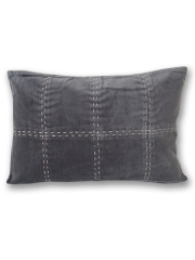 【フランス直輸入】オンフィル ダンディエンヌ en fil d'Indienne ピロークッションカバー BOHO Anthracite（W45xH30cm/カバーのみ）