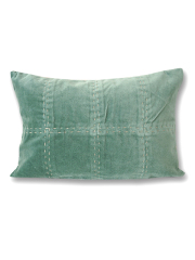 【フランス直輸入】オンフィル ダンディエンヌ en fil d'Indienne ピロークッションカバー BOHO Celadon（W45xH30cm/カバーのみ）