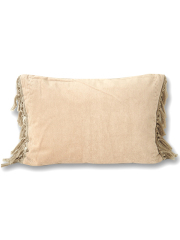 【フランス直輸入】オンフィル ダンディエンヌ en fil d'Indienne ピロークッションカバー BOHO Sable（W50xH35cm/カバーのみ）